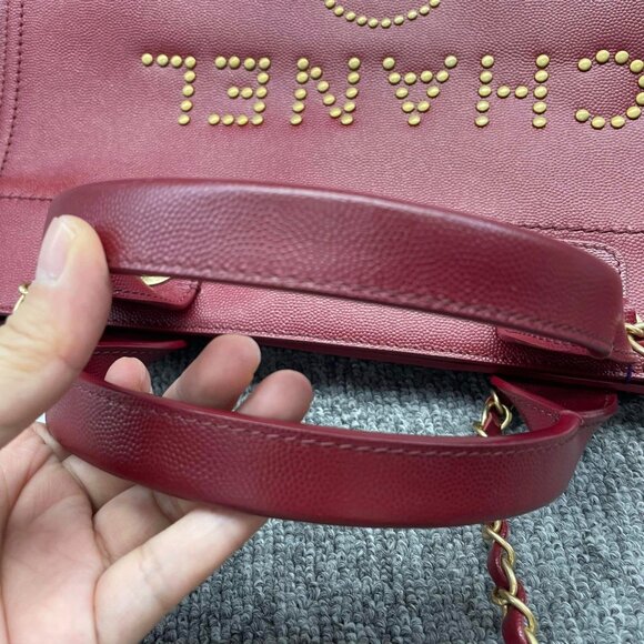 100% Authentic CHANEL DeauVille Medium Leather Satchel Bag - Picture 13 of 16